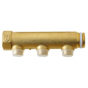 Collecteur composable laiton 1" 2 sorties 1/2" mâle entraxe 50 mm à compression chauffage et sanitaire - THERMADOR COL262 