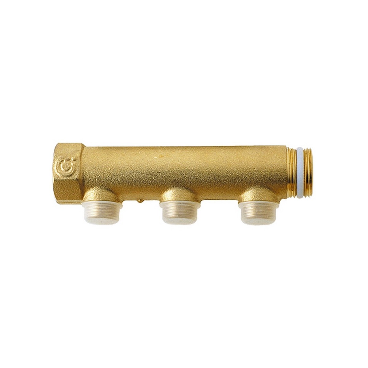 Collecteur composable laiton 1" 3 sorties 1/2" mâle entraxe 50 mm à compression chauffage et sanitaire - THERMADOR COL263 