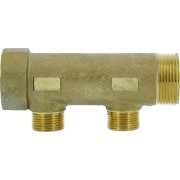 Collecteur de distribution laiton 1"1/4 2 sorties 1/2" à portée plate certifié ACS chauffage et sanitaire - THERMADOR COLC332P 