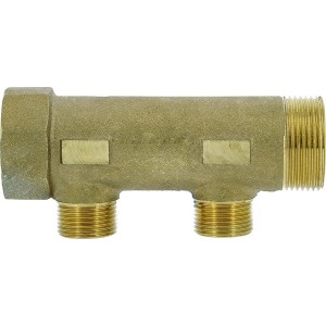 Collecteur de distribution laiton 1"1/4 2 sorties 1/2" à portée plate certifié ACS chauffage et sanitaire - THERMADOR COLC332P 