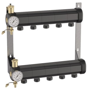 Collecteur géothermie prémonté 7 circuits raccordement 1"1/4 dérivation 42x2,5 TR entraxe 100 mm 6 bar - THERMADOR COLGEO7C 