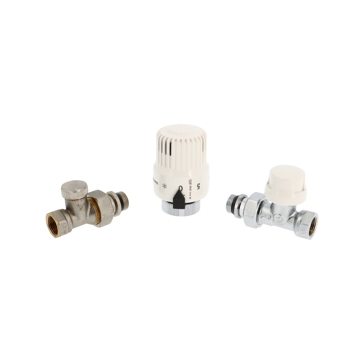 Kit 3 pièces radiateur EUROPE droit DN15 avec tête thermostatique et té de réglage - THERMADOR K3PE15DTR 