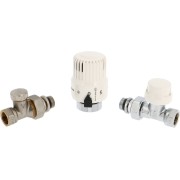 Kit 3 pièces radiateur EUROPE droit DN15 avec tête thermostatique et té de réglage - THERMADOR K3PE15DTR 