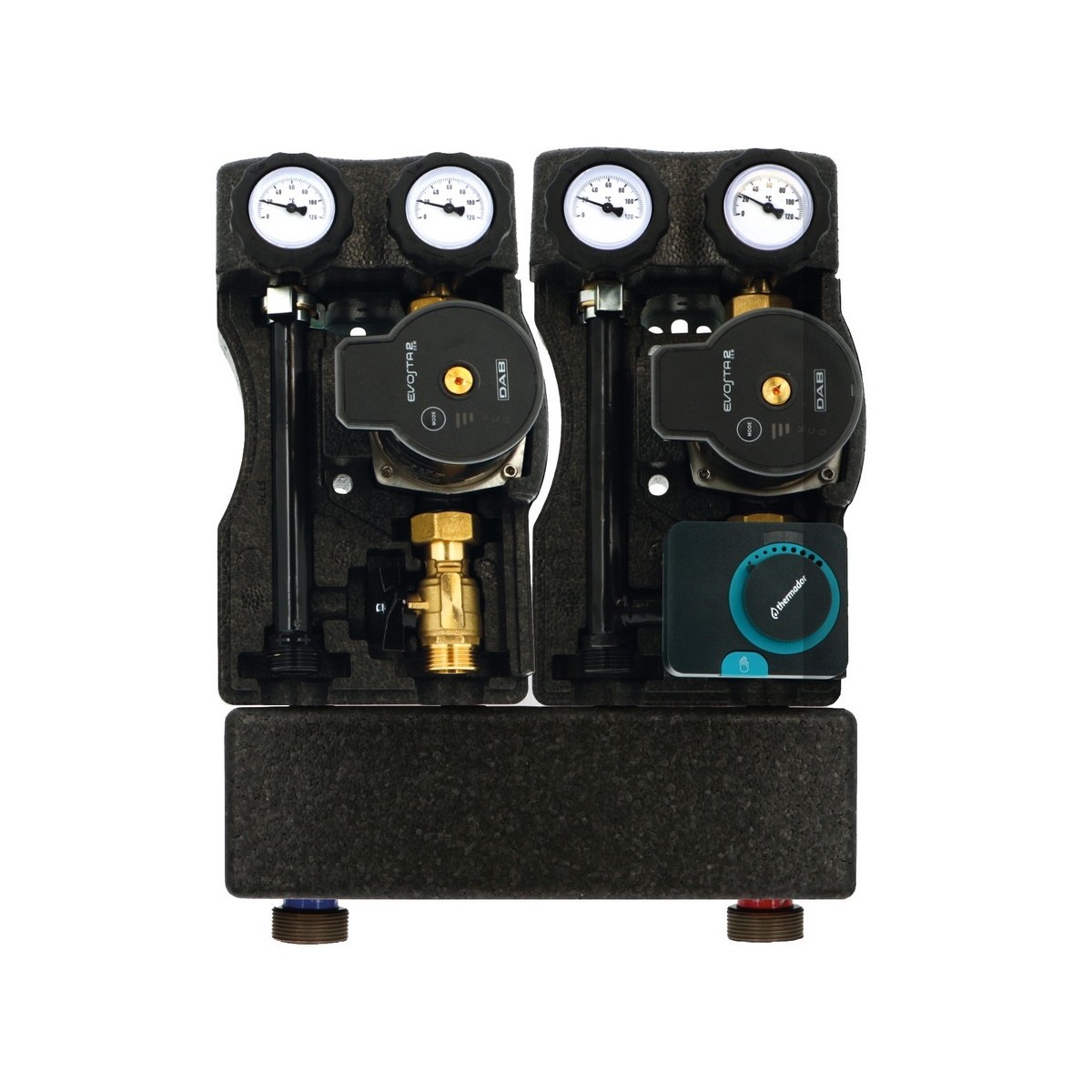 Groupe hydraulique MODULFIT Premium compact DN20 entraxe 90 mm moteur SM230S et séparateur - THERMADOR GHDMS20CSPXSM 