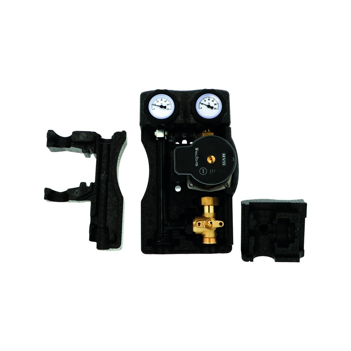 Groupe hydraulique mélangé MODULFIT Premium compact DN20 entraxe 90 mm avec circulateur - THERMADOR GHM20CSPXS 