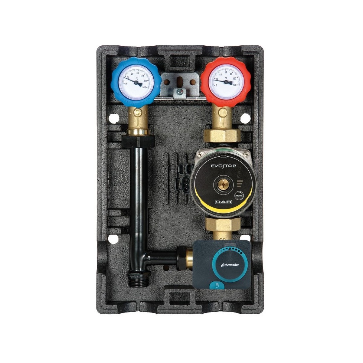 Groupe hydraulique mélangé DN25 motorisé avec circulateur et servomoteur 3 points 230 V - THERMADOR GHM25CM 