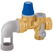Groupe de sécurité coudé siège inox chromé 3/4" renforcé pour chauffe-eau 10 kW NF - THERMADOR GS20CLI 