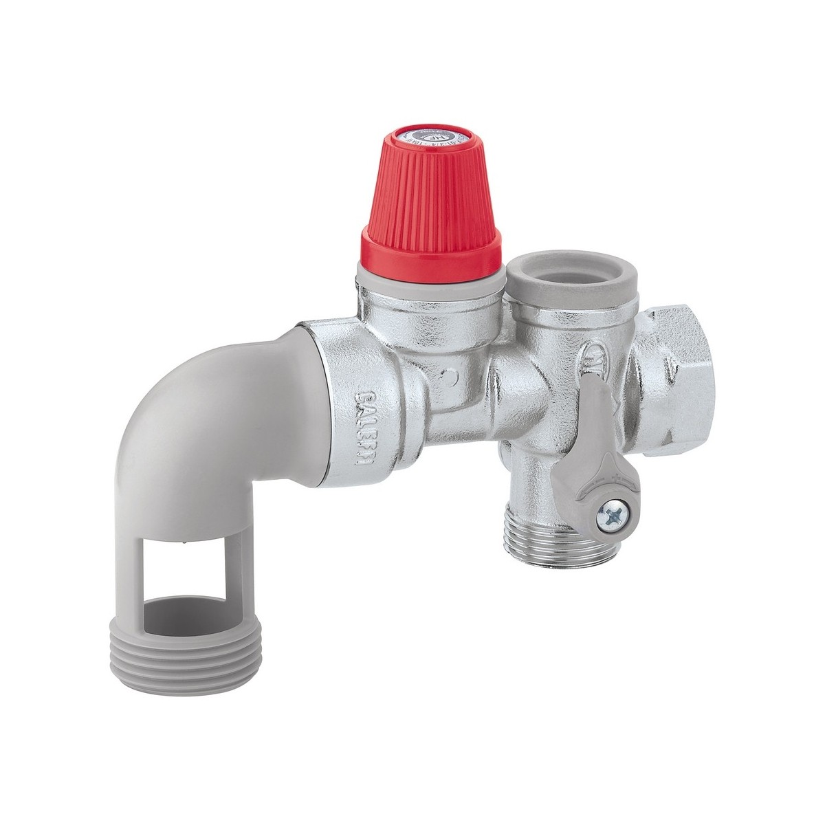 Groupe de sécurité coudé chromé 3/4" pour chauffe-eau jusqu'à 10 kW NF - THERMADOR GS20C 