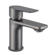 Mitigeur bas pour lavabo JEZIORO graphite mat avec vidage clic-clac coupelle assortie - THEWA JEZ15GM 
