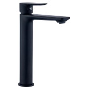 Mitigeur haut pour lavabo JEZIORO noir avec vidage clic-clac coupelle métal assortie - THEWA JEZ17N 