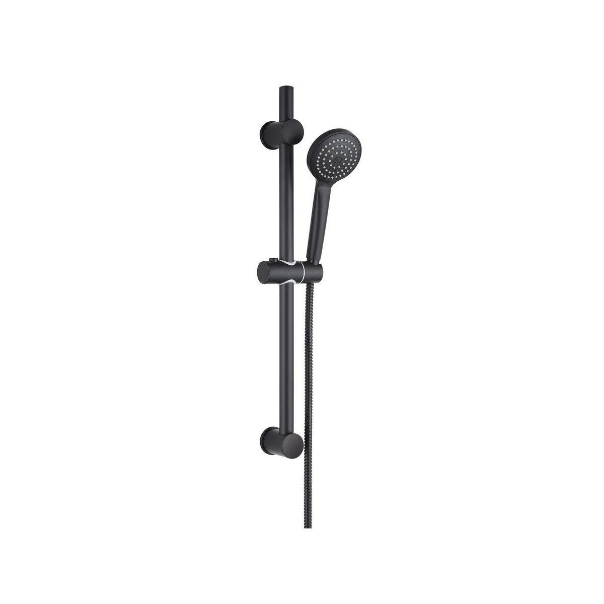 Barre de douche inox noire 50 cm Ø25 mm 1 point fixe et 1 point réglable - THEWA AGH360NE 