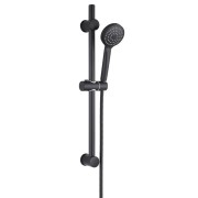 Barre de douche inox noire 50 cm Ø25 mm 1 point fixe et 1 point réglable - THEWA AGH360NE 