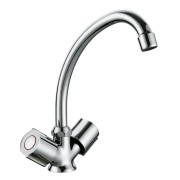 Mélangeur pour lavabo AKVO chromé têtes céramiques demi-tour vidage clic-clac NF - THEWA AKV150 