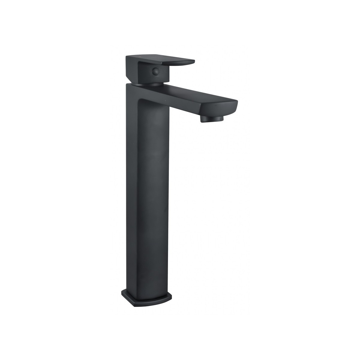 Mitigeur haut pour lavabo DOUR design carré noir avec vidage clic-clac assorti - THEWA DOU17N 