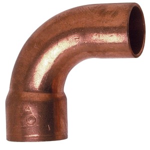 Courbe 90° grand rayon mâle-femelle cuivre à souder Ø12 mm - THERMADOR 5001A12 