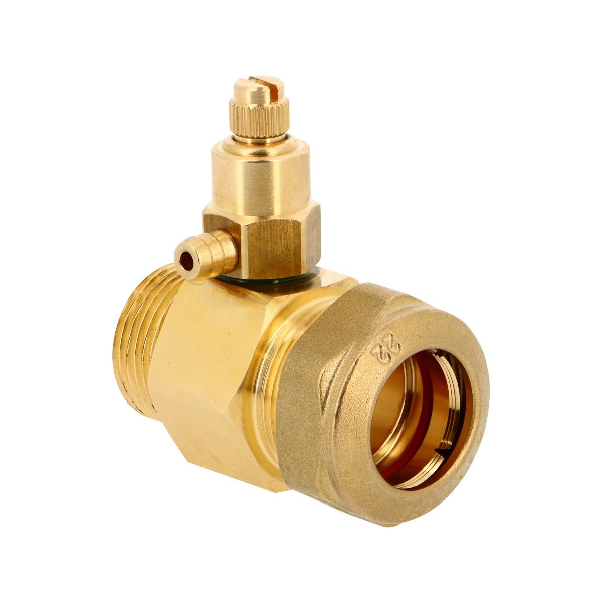 Purgeur manuel solaire à compression mâle-femelle 3/4" pour tube cuivre Ø22 - THERMADOR 254001CST 