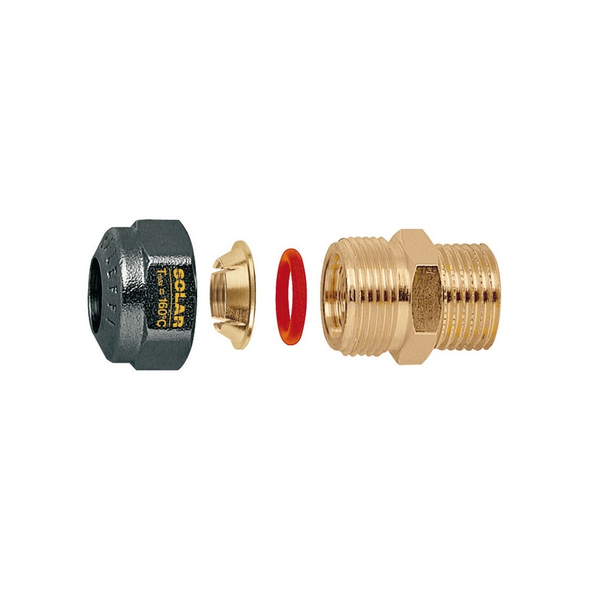 Raccord solaire à compression mâle-femelle 3/4" pour tube cuivre Ø22 - THERMADOR 254452 