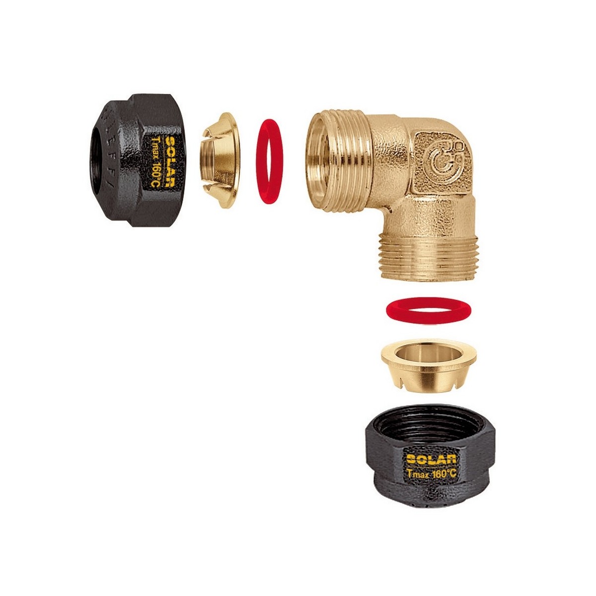 Coude solaire à compression femelle Ø22 pour tube cuivre - THERMADOR 254502 