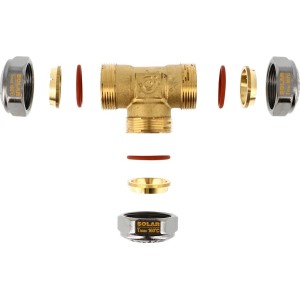 Té solaire à compression Ø22 pour tube cuivre - THERMADOR 254602 