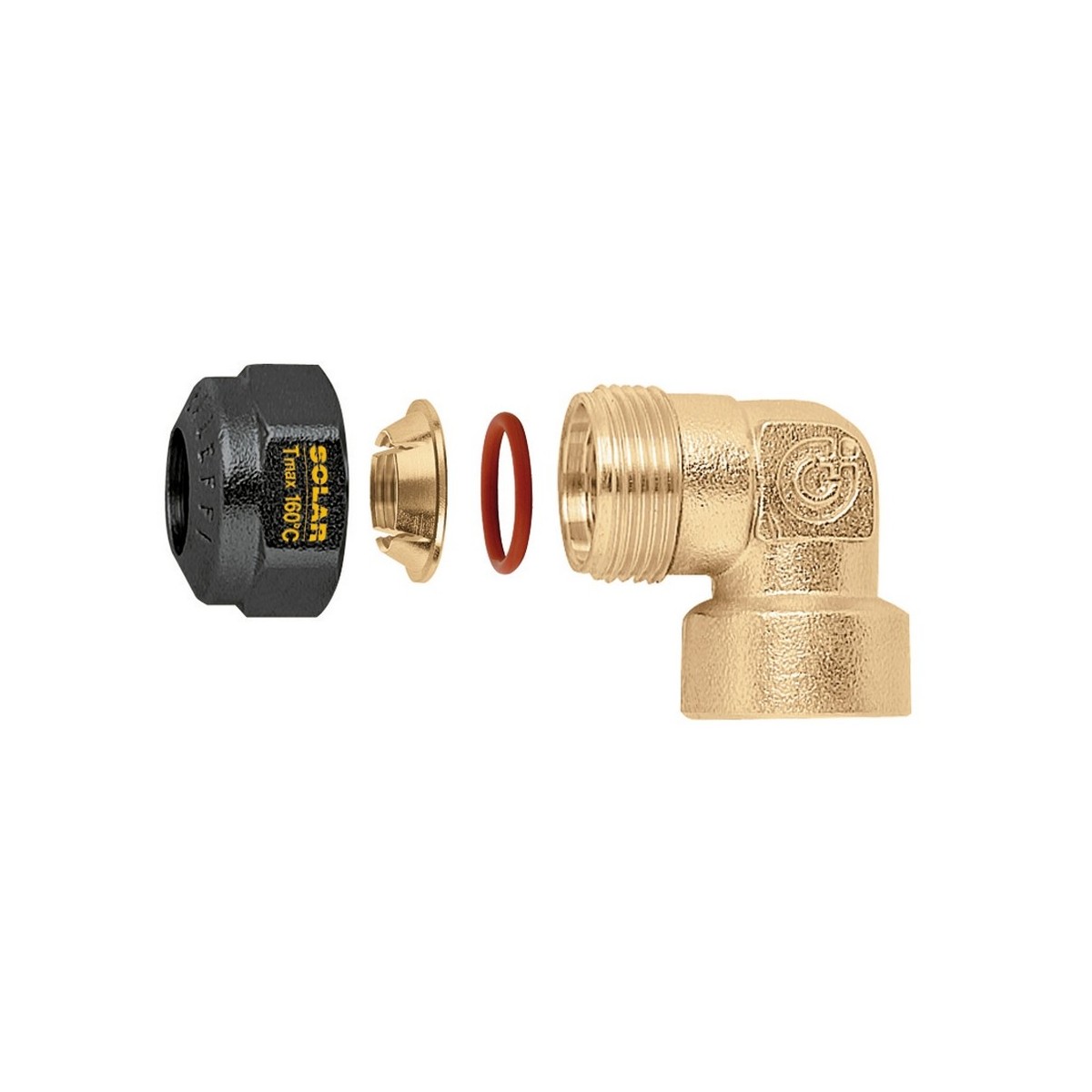 Coude solaire à compression mâle-mâle 3/4" pour tube cuivre Ø22 - THERMADOR 254852 