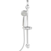 Barre de douche inox chromée 50 cm Ø25 mm 1 point fixe et 1 point réglable - THEWA UDE175BA 