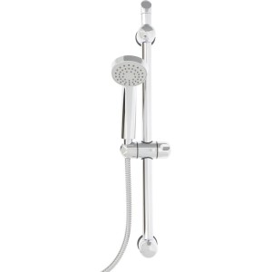Barre de douche inox chromée 50 cm Ø25 mm 1 point fixe et 1 point réglable - THEWA UDE175BA 