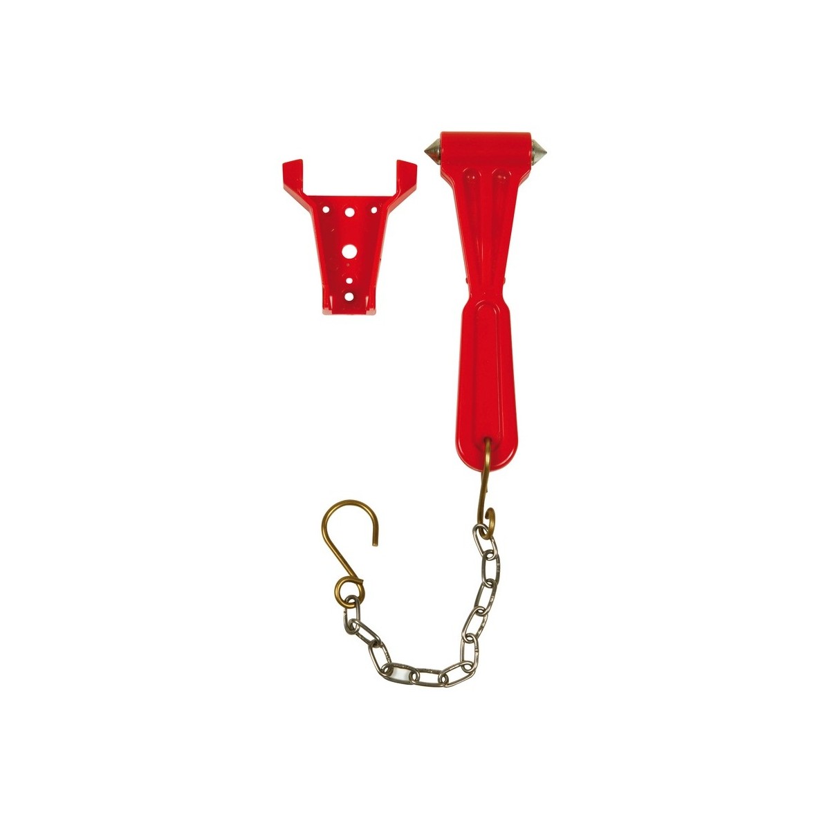 Marteau brise-glace rouge avec support et chaînette - THERMADOR MBG 