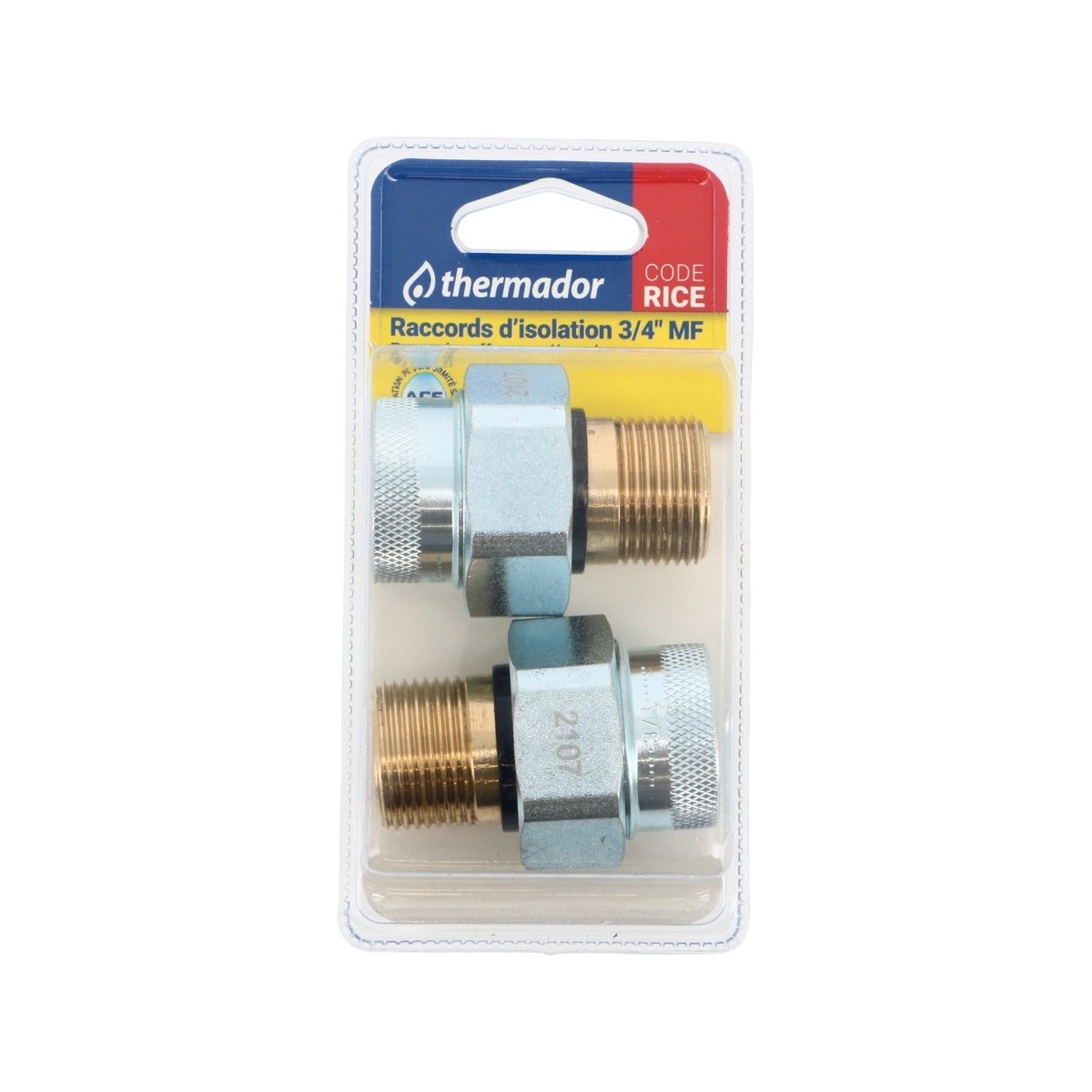 Raccord isolant 3/4" mâle-femelle pour chauffe-eau lot de 2 - THERMADOR RICE 