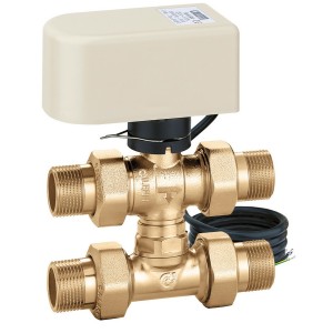Vanne de zone directionnelle 1/2" 3 voies bipasse télescopique Kvs 10,3 m³/h moteur électrique 3 points - THERMADOR VZ644442 