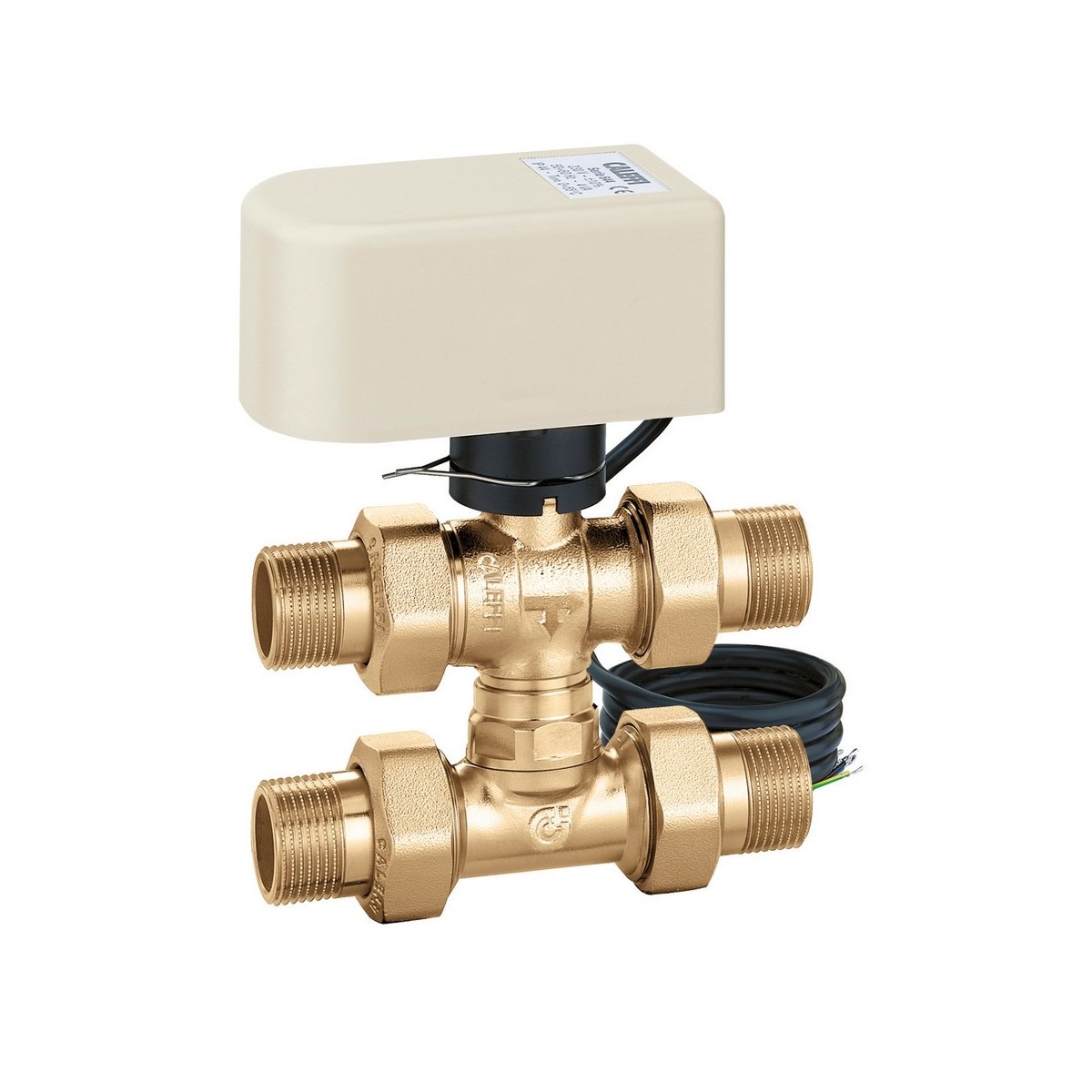 Vanne de zone directionnelle 1/2" 3 voies bipasse télescopique Kvs 10,3 m³/h moteur électrique 3 points - THERMADOR VZ644442 