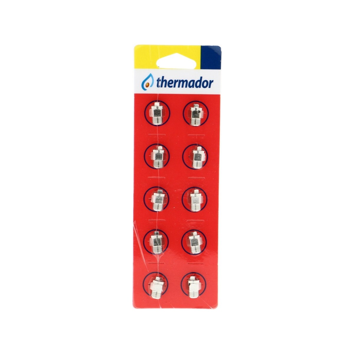Purgeur de radiateur manuel à carré nickelé 1/8" sous blister - THERMADOR PC05C 
