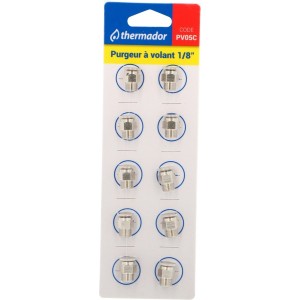 Purgeur de radiateur manuel à volant nickelé 1/8" sous blister - THERMADOR PV05C 