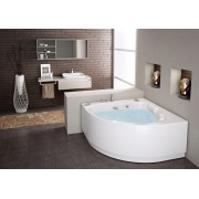 Baignoire balnéo d'angle MALOYA 140x140 cm tête à droite SILENCE MIX COLOR - KINEDO BMAL140BDSMC5 