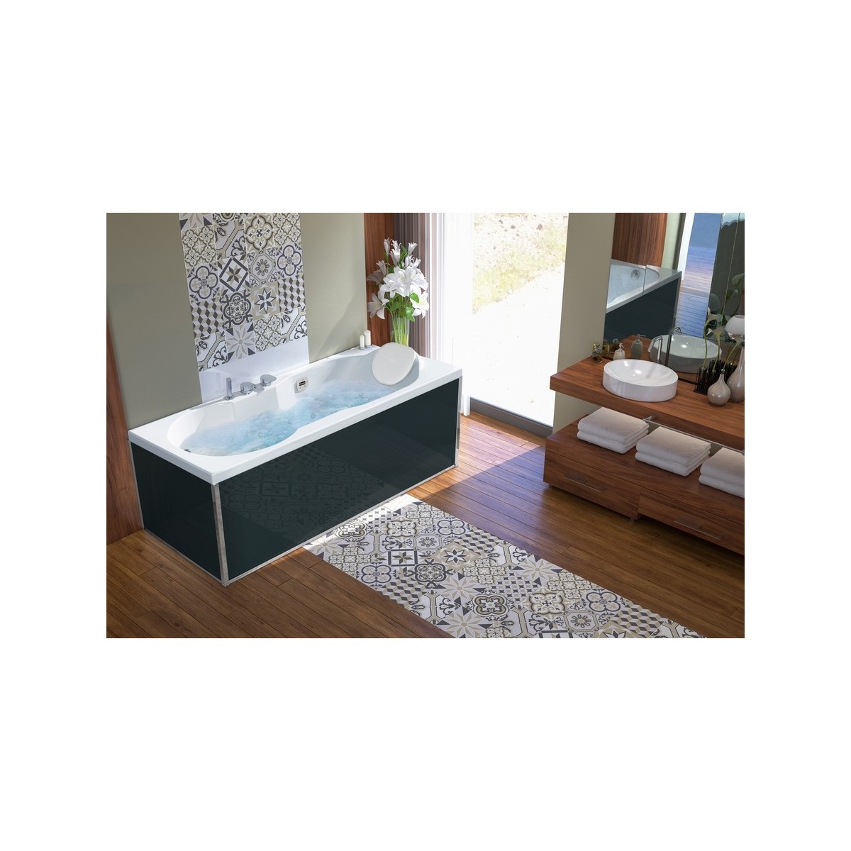 Baignoire ROMANZA 160x70 cm tête à droite sans système balnéo - KINEDO BROH160BDXXXX 