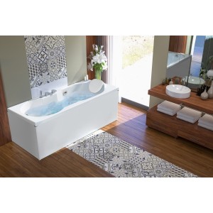 Baignoire balnéo ROMANZA 180x80 cm tête à gauche AIR HOTEL - KINEDO BROH180BGBAH1 