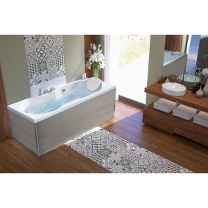 Baignoire balnéo ROMANZA 180x80 cm tête à gauche SILENCE MIX COLOR - KINEDO BROH180BGSMC5 