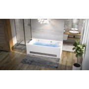 Baignoire balnéo ZUMBA 160x70 cm tête à gauche blanc mat AIR HOTEL - KINEDO BZUM160MGBHA1 