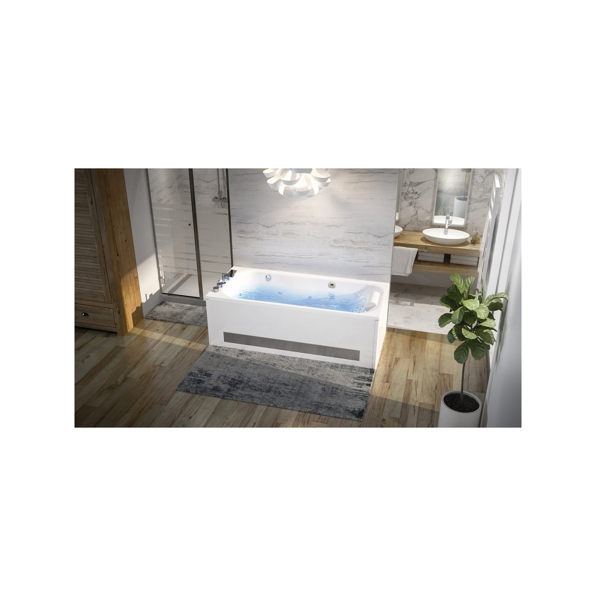 Baignoire balnéo ZUMBA 170x70 cm tête à droite SENSATION AIR POOL - KINEDO BZUM170BDSAP1 