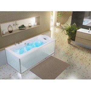 Baignoire balnéo KINEPLUS 180x80 cm tête à gauche - KINEDO BKP4180BGKPL1 