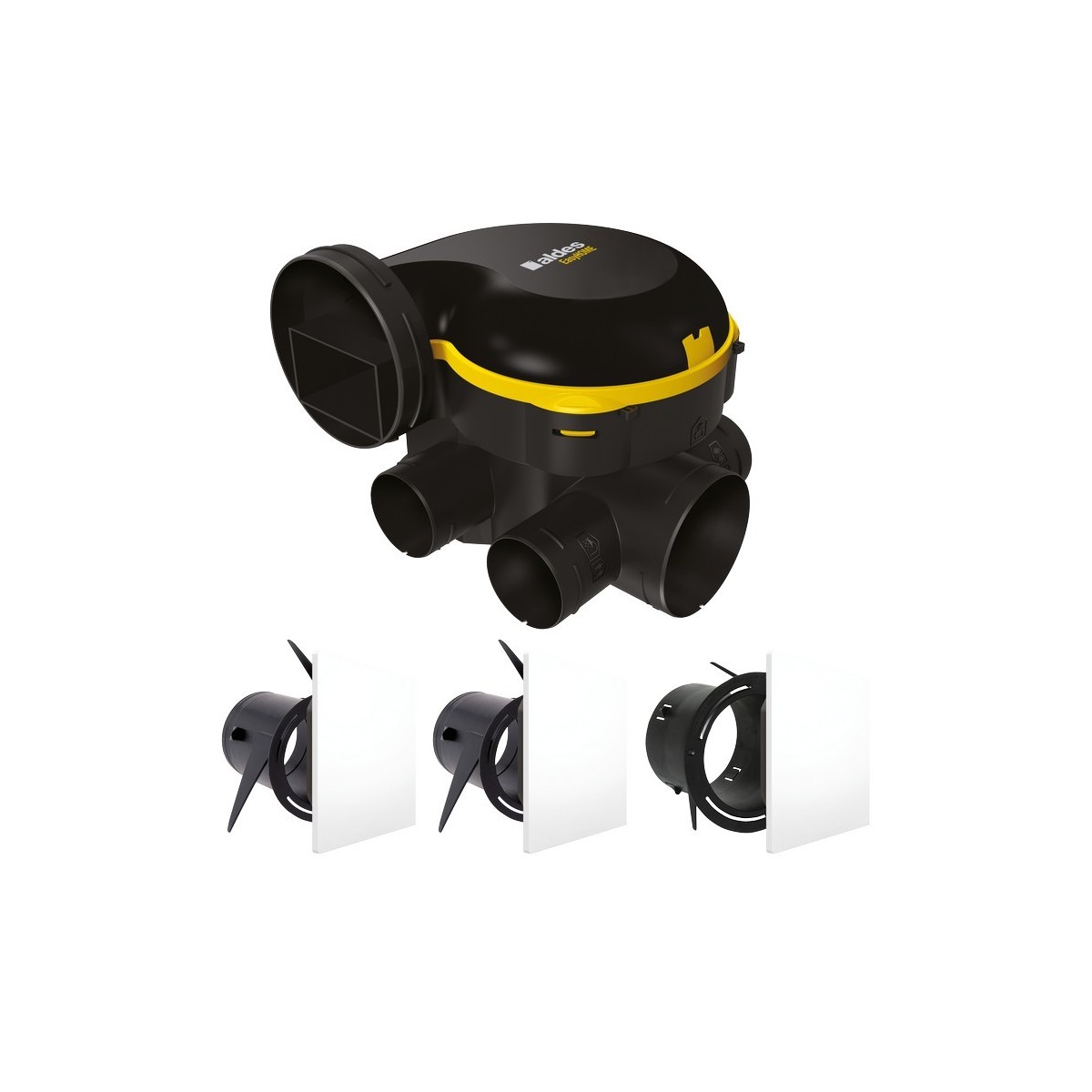 Kit VMC simple flux EasyHOME auto combles + 3 grilles ColorLINE - ALDES 11026033 