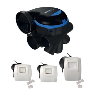 Kit VMC simple flux EasyHOME hygroréglable premium MW' avec bouches à cordelette - ALDES 11033036 