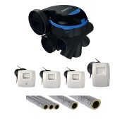 Kit VMC simple flux EasyHOME hygroréglable premium MW' avec gaines PVC isolées et SDO - ALDES 11033044 