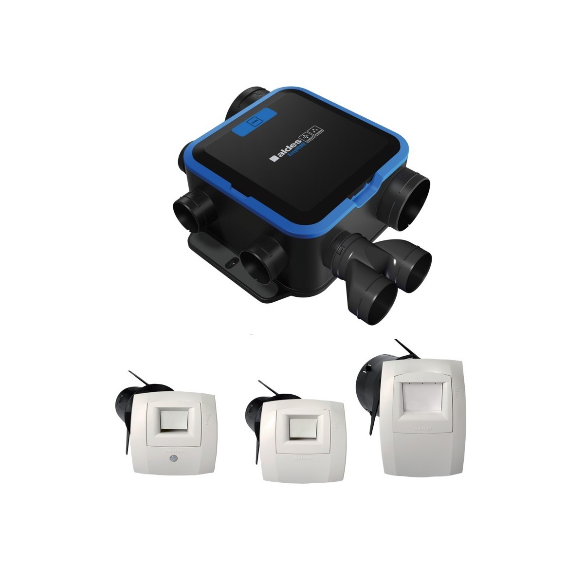 Kit VMC simple flux EasyHOME hygroréglable compact premium moyenne pression MP - ALDES 11033506 