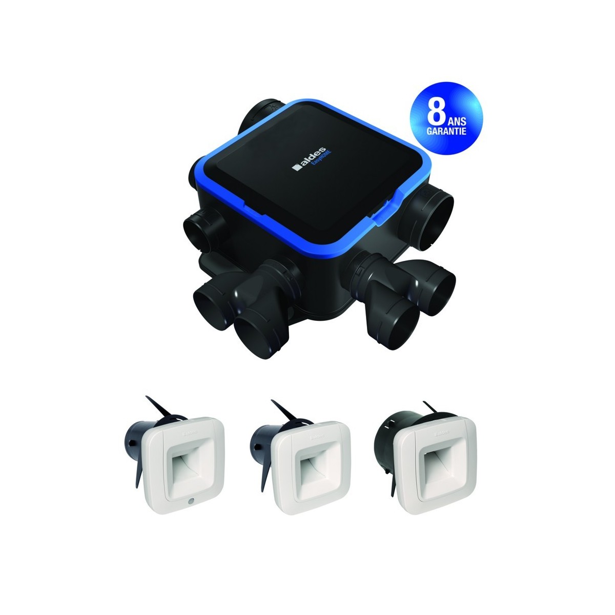 Kit VMC simple flux EasyHOME hygroréglable compact premium haute pression HP+ BDH - ALDES 11033426 