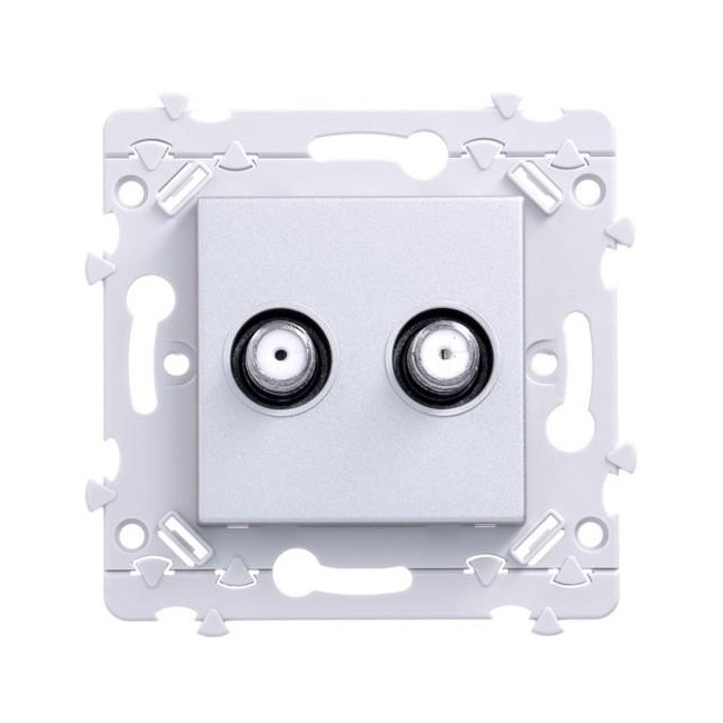 ess. Prise TV double F Titane HAGER WE258T