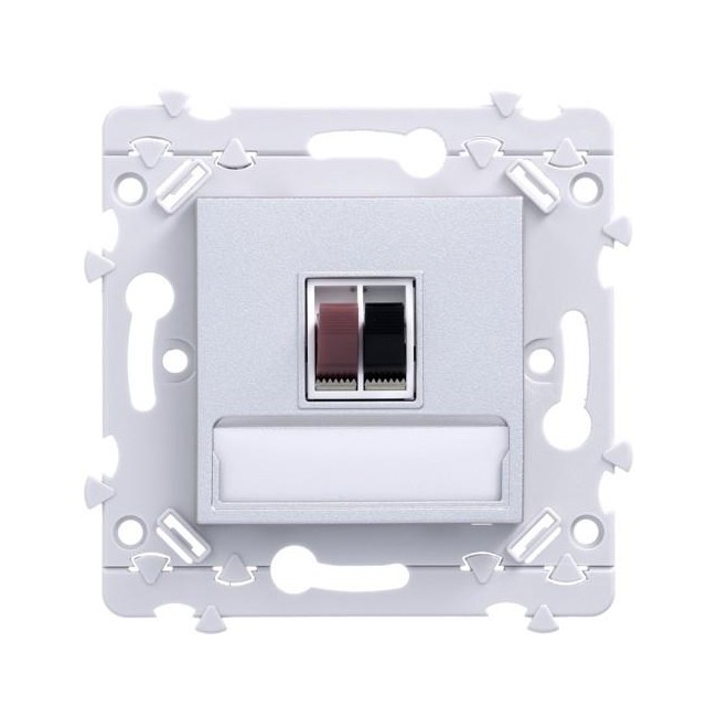 ess. Prise HP simple Titane HAGER WE290T