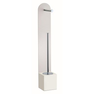 PORTE PAPIER SUR PIED ET PORTE BALAI SUR PIED H 60 CM BLANC MAT - CRISTINA ONDYNA PB63324