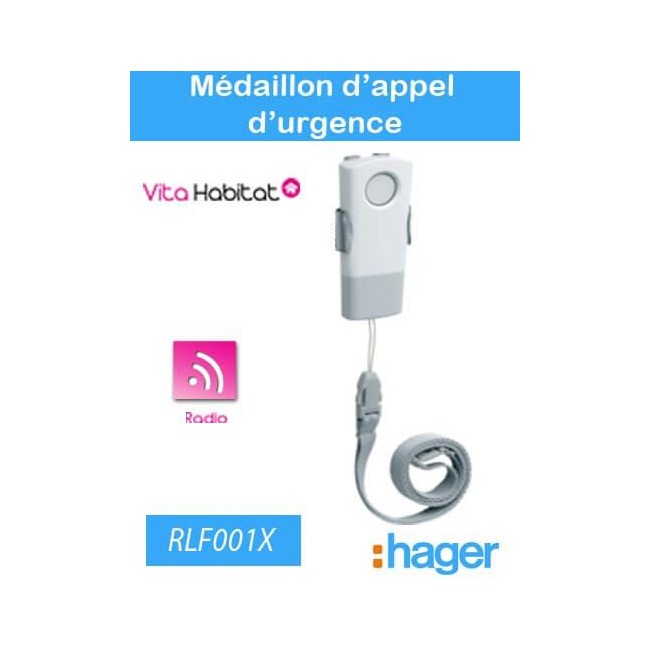 Médaillon d'appel d'urgence - Hager logisty - RLF001X
