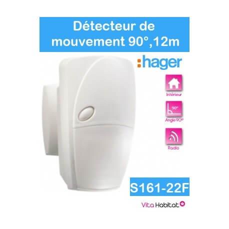 S161-22F Détecteur de mouvement - Hager SEPIO Logisty - angle 90° 12m - pile lithium fournie