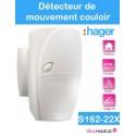 Détecteur de mouvement infrarouge - couloir 12° - 22 m - S162-22X - SEPIO Logisty Hager - pile lithium fournie